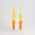 Coppia Candele Lunghe- Giallo e Bianco