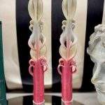 Coppia Candele Lunghe- Rosa e Bianco