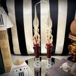 Coppia Candele Lunghe- Marrone e Bianco