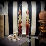 Coppia Candele Lunghe- Marrone e Bordeaux