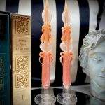 Coppia Candele Lunghe- Salmone