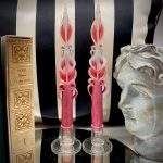 Coppia Candele Lunghe- Rosa