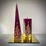 Composizione Candele decorate albero e piramide