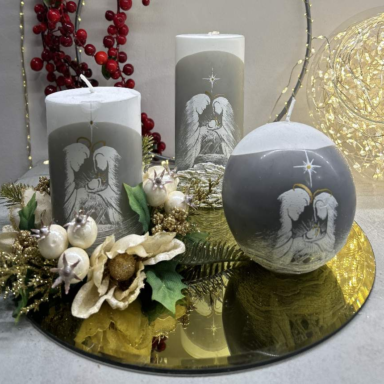 Centrotavola sfera e cilindri presepe