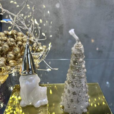 Composizione Gnomo Metal e Albero di Natale