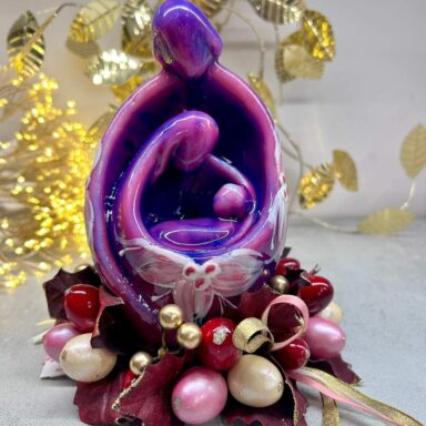 Composizione Presepe Abbraccio Viola