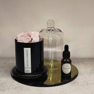 Specchio con Campana Quarzo Rosa – Bamboo & Vetiver